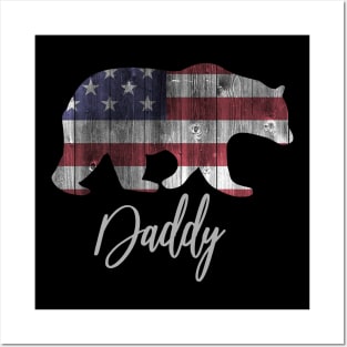 Daddy Bear 4th of july flag american Posters and Art